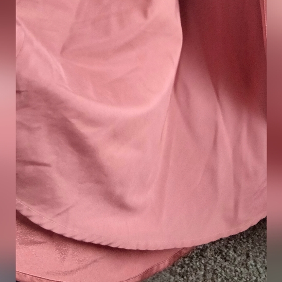 Birdy Grey Size Medium Satin Evening Gown in Pink / Orange - Picture 4 of 11